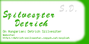 szilveszter detrich business card